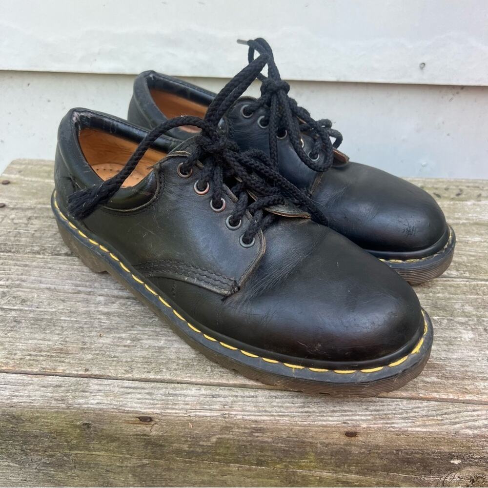 Vintage Doc Dr Martens 5 eye Black Oxford Chunk Shoes UK9 made in England